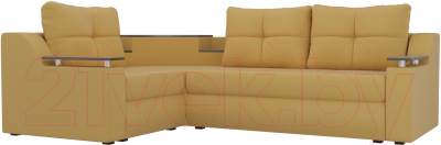 Диван угловой Mebelico Тесей 269 левый / 107622 (микровельвет, желтый)