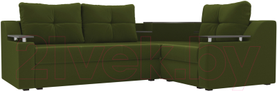 Диван угловой Mebelico Тесей 269 правый / 107623 (микровельвет, зеленый)