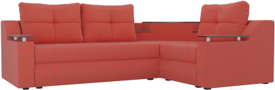 Диван угловой Mebelico Тесей 269 правый / 107625 (микровельвет, коралловый)