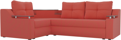 Диван угловой Mebelico Тесей 269 левый / 107625 (микровельвет, коралловый)