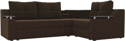 Диван угловой Mebelico Тесей 269 правый / 107626 (микровельвет, коричневый)