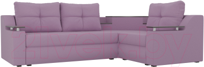 Диван угловой Mebelico Тесей 269 правый / 107628 (микровельвет, сиреневый)