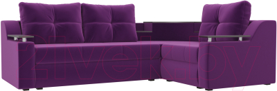 Диван угловой Mebelico Тесей 269 правый / 107629 (микровельвет, фиолетовый)