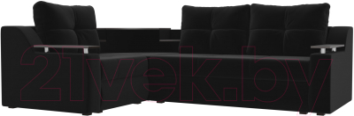Диван угловой Mebelico Тесей 269 левый / 107631 (микровельвет, черный)