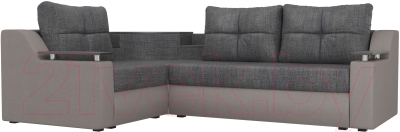 Диван угловой Mebelico Тесей 269 левый / 107640 (рогожка, серый/бежевый)