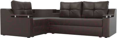 Диван угловой Mebelico Тесей 269 левый / 107646 (экокожа, коричневый)