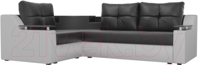 Диван угловой Mebelico Тесей 269 левый / 107649 (экокожа, черный/белый)