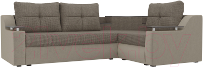 Диван угловой Mebelico Тесей 269 правый / 107653 (корфу 03/микровельвет бежевый)