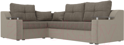 Диван угловой Лига Диванов Кронос 270 левый (корфу 03/микровельвет бежевый)