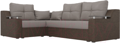 Диван угловой Лига Диванов Кронос 270 левый (рогожка бежевый/коричневый)