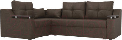 Диван угловой Лига Диванов Кронос 270 левый (рогожка коричневый)