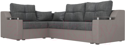 Диван угловой Лига Диванов Кронос 270 левый (рогожка серый/бежевый)