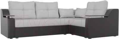 Диван угловой Лига Диванов Кронос 270 правый (экокожа белый/черный)