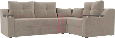 Диван угловой Лига Диванов Кронос 270 правый (велюр бежевый)