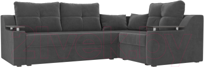 Диван угловой Лига Диванов Кронос 270 правый (велюр серый)