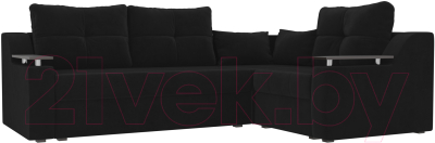 Диван угловой Лига Диванов Кронос 270 правый (велюр черный)