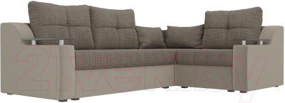 Диван угловой Лига Диванов Кронос 270 правый (корфу 03/микровельвет бежевый)