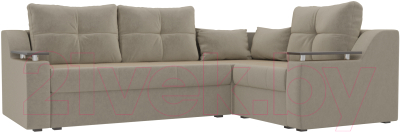 Диван угловой Лига Диванов Кронос 270 правый (микровельвет бежевый)