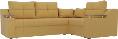 Диван угловой Лига Диванов Кронос 270 правый (микровельвет желтый)