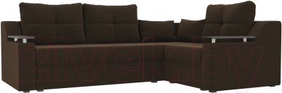 Диван угловой Лига Диванов Кронос 270 правый (микровельвет коричневый)