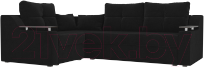 Диван угловой Лига Диванов Кронос 270 левый (велюр черный)