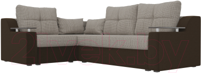 Диван угловой Лига Диванов Кронос 270 левый (корфу 02/микровельвет коричневый)