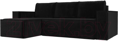 Диван угловой Mebelico Куба 277 левый / 108650 (велюр, черный)