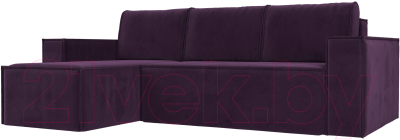 Диван угловой Mebelico Куба 277 левый / 108649 (велюр, фиолетовый)