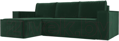 Диван угловой Mebelico Куба 277 левый / 108646 (велюр, зеленый)