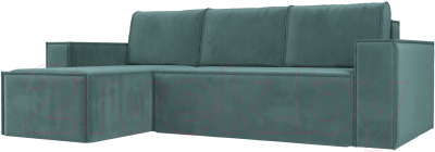 Диван угловой Mebelico Куба 277 левый / 108644 (велюр, бирюзовый)