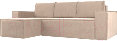 Диван угловой Mebelico Куба 277 левый / 108643 (велюр, бежевый)