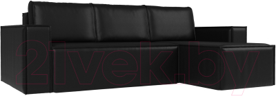 Диван угловой Mebelico Куба 277 правый / 108665 (экокожа, черный)