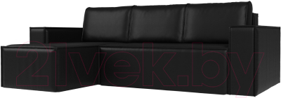 Диван угловой Mebelico Куба 277 левый / 108665 (экокожа, черный)