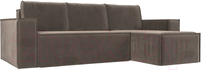 Диван угловой Mebelico Куба 277 правый / 108647 (велюр, коричневый)