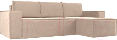 Диван угловой Mebelico Куба 277 правый / 108643 (велюр, бежевый)