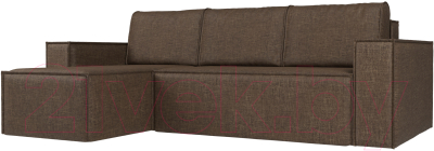Диван угловой Mebelico Куба 277 левый / 108660 (рогожка, коричневый)