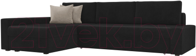 Диван угловой Mebelico Версаль 278 левый / 105817 (велюр, черный)