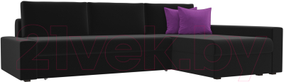 Диван угловой Mebelico Версаль 278 правый / 29473 (вельвет, черный)