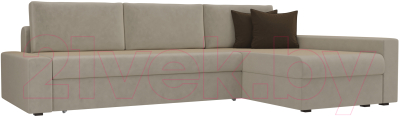 Диван угловой Mebelico Версаль 278 правый (вельвет, бежевый)