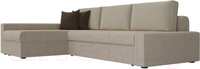 Диван угловой Mebelico Версаль 278 левый (вельвет, бежевый)