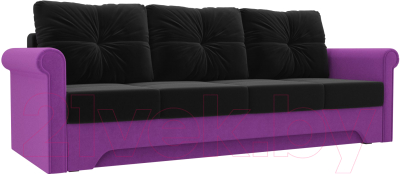 Диван Mebelico Европа / 28323 (микровельвет, черный/фиолетовый)