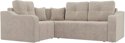 Диван угловой Mebelico Кембридж 288 левый / 108810 (велюр, бежевый)