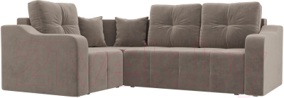Диван угловой Mebelico Кембридж 288 левый / 108814 (велюр коричневый)