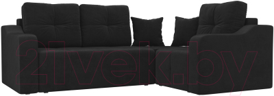 Диван угловой Mebelico Кембридж 288 правый / 108817 (велюр, черный)