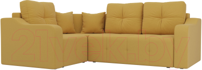 Диван угловой Mebelico Кембридж 288 левый / 108819 (микровельвет, желтый)