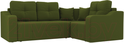 Диван угловой Mebelico Кембридж 288 правый / 108820 (микровельвет, зеленый)