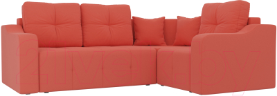 Диван угловой Mebelico Кембридж 288 правый / 108821 (микровельвет, коралловый)