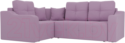 Диван угловой Mebelico Кембридж 288 левый / 108823 (микровельвет, сиреневый)