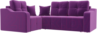 Диван угловой Mebelico Кембридж 288 левый / 108824 (микровельвет, фиолетовый)