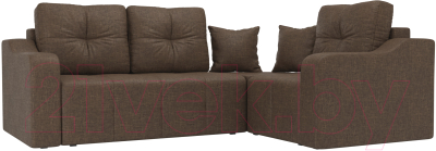 Диван угловой Mebelico Кембридж 288 правый / 108827 (рогожка, коричневый)